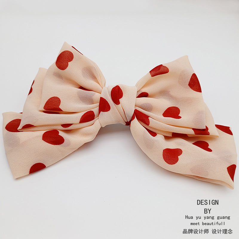 Wholesale Bow Ponytail Love Polka Dot Spring Clip